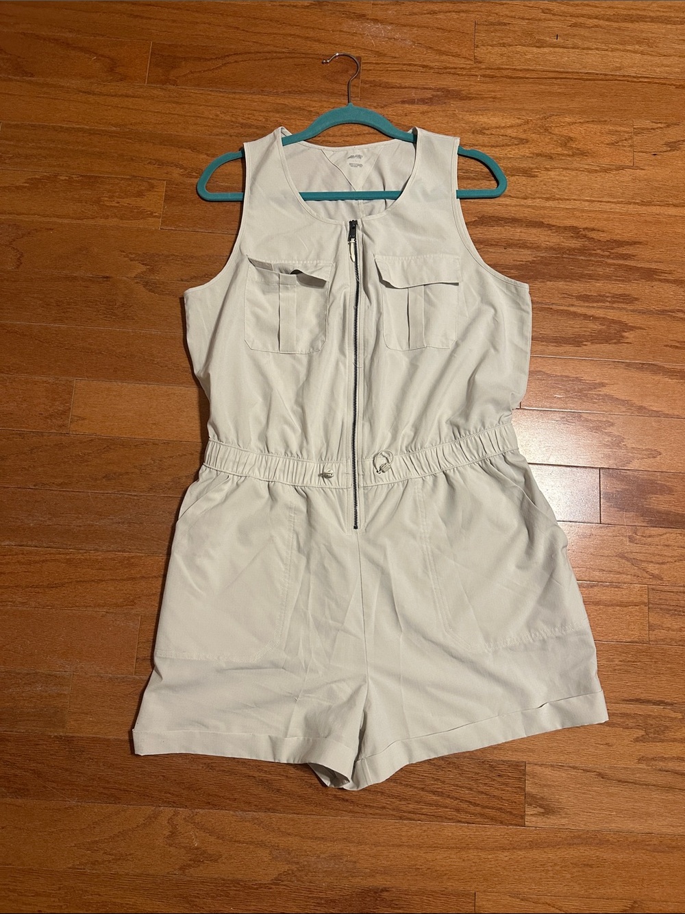 Avia Cream Sleeveless Zip shorts Romper